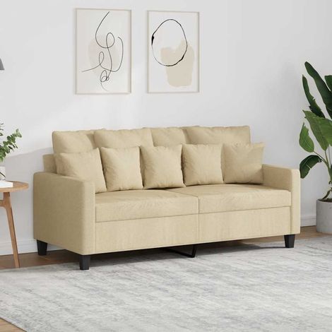 2-Sitzer-Sofa Creme 140 cm Stoff