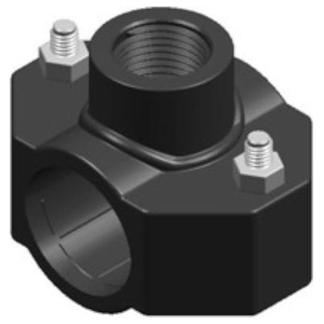 Morsetto N Profec con viti PP 25mm x 1/2" morsetto x GW 16bar nero (1/2)