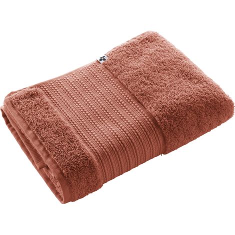 Drap de bain GARANCE 100% coton bio 600 g/m² 70x130 Terracotta (1/5)