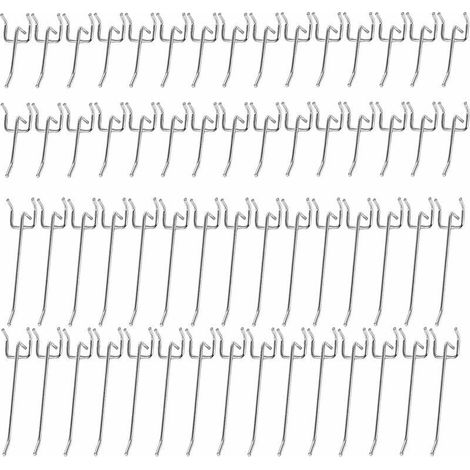 60 Stück Stecktafel-Wandhaken aus Metall, Metall-Stecktafel-Haken, Stecktafel-Haken, für Werbetafeln, Supermarktregale, Baumärkte (5/10 cm)—— FLITI (1/4)
