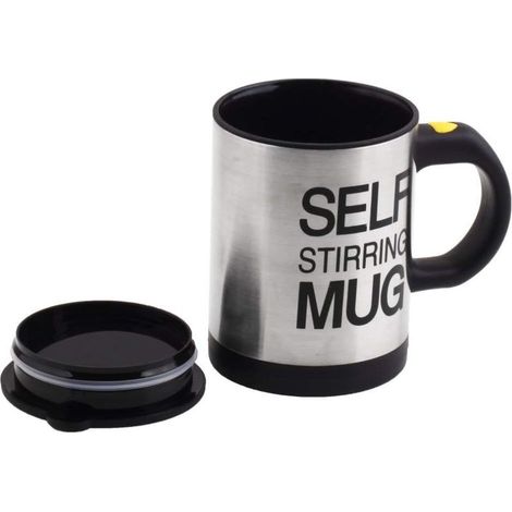 Tasse à café réutilisable, tasse à café à agitation automatique, rotation de tasse à café en acier inoxydable, mélange automatique électrique, tasse à café automatique (Noir) - 400ML-Fei Yu (1/5)