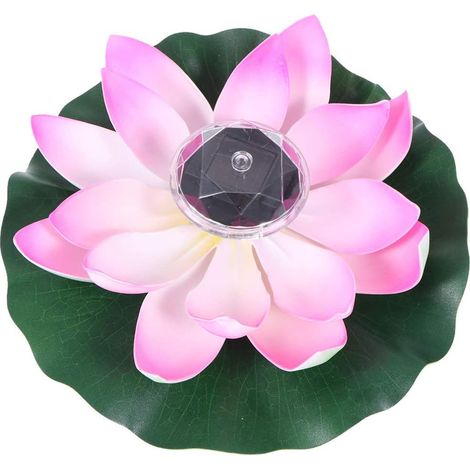 Lampe solaire, 3 Pièces Piscine flottante à énergie solaire lumières de Lotus artificielles fleurs de Lotus en mousse flottante pour étang piscine Aquarium décor à la maison, Violet (1/3)