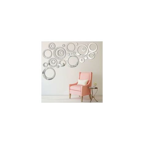 Miroir Acrylique Décoratif - Bordure Adhésive Murale Détachable - Pour Décoration Intérieure - Lot de 32 Pièces (1/5)