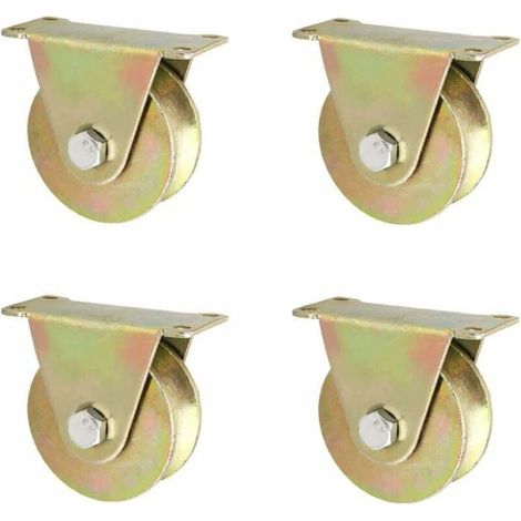 Roulettes de bureau robustes de type U 4 roues de porte coulissante 50 mm pour portail roulant et machines couleurs ABRI DE JARDIN (1/4)