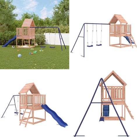 Aire de jeux d'extérieur bois massif de douglas - Ensemble De Jeux Extérieur - Jeux De Plein Air - Jouet Bois - Toboggan - Balançoire - Home & Living (1/5)