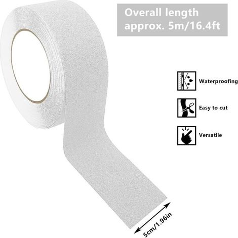 Nastro antiscivolo trasparente 5 cm x 5 m, striscia di sicurezza antiscivolo, strisce antiscivolo con nastro adesivo antiscivolo (1/3)