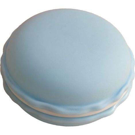 Boîte à bijoux macaron en plastique bleu clair, élégante boîte de rangement en forme de macaron pour femmes et filles (1/5)