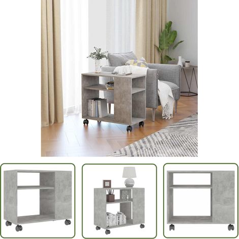 The Living Store Beistelltisch Betongrau 70x35x55 cm Holzwerkstoff - Beton Grau Tisch - Wohnzimmer Dekoration - Nachttisch - Sideboard - Möbel Online Kaufen (1/5)