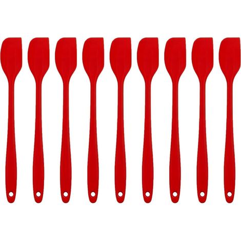 9er Set Silikon Spachtel Hitzebeständig bis 260°C BPA-frei Rot