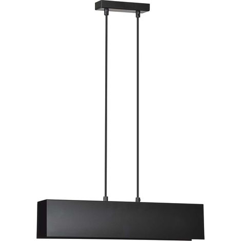 Lampadario Moderno 2 Luci Hachiman In Acciaio Nero (1/4)