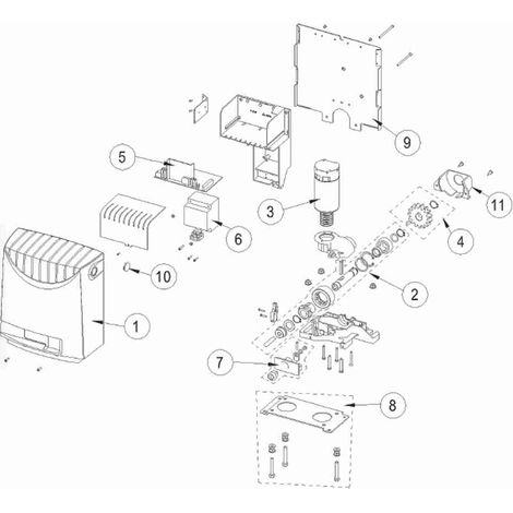 6CS3AR Albero Riduttore Per Cross3e Ver.3.0 E Successive Ditec 6cs3ar Entrematic Nuovo