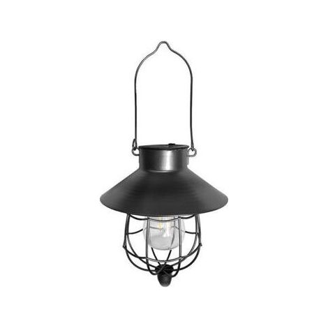 Lanterne solaire d'extérieur vintage en métal, lampe de jardin solaire avec lumières LED chaudes pour jardin, cour, patio, décoration d'arbre, éclairage solaire, noir (1/4)