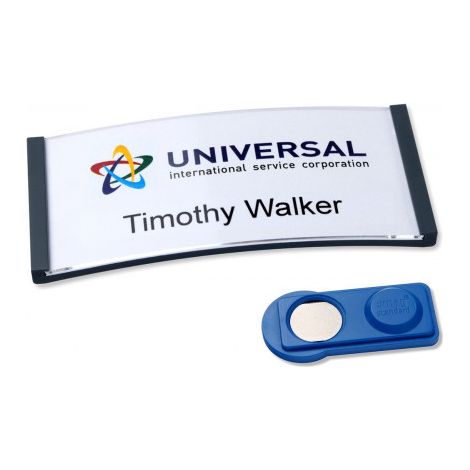 CAJA 10 PORTANOMBRES POLAR BADGE ANTRACITA CON IMÁN–30 X 65 MM AVERY 4835G-M