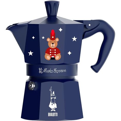 BIALETTI Caffettiera Moka Express Magico Ricordo Blu 3 Tazze