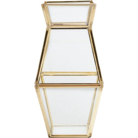 Vase en Verre Géométrique avec Incrustation de Bande Cuivrée pour Plantes Décoration Intérieure (1/5)