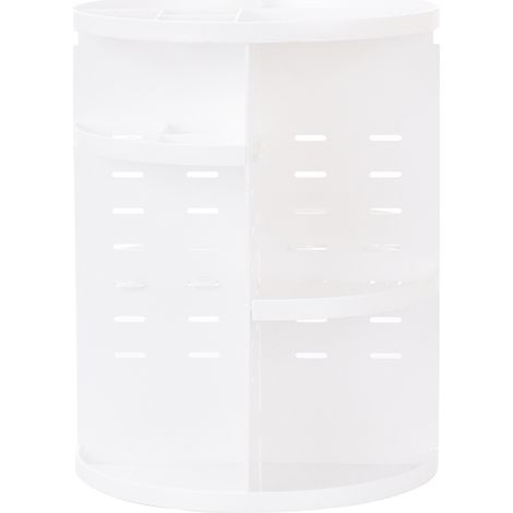 Organizador de maquillaje giratorio de 360°, de gran capacidad, caja de almacenamiento multifuncional de 7 compartimentos, ajustable, extraíble y lavable.