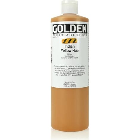 Peinture Acrylique - Golden - Jaune Indien S4 - 473 ml - Mixte - Fluide