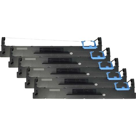 vhbw 5x Ribbon Cartridge compatible with Tally 1225, 28.801.10 Dot Matrix, Receipt Printer - Black Ink Ribbon