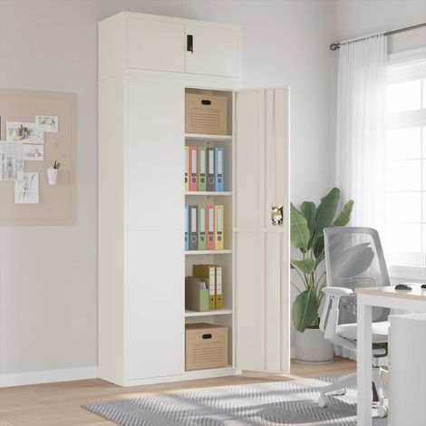 Aktenschrank Weiß 90x40x240 cm Stahl (1/5)