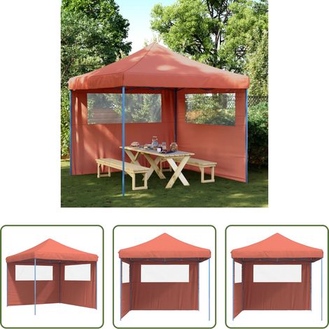 vidaXL Tente pliable - Tente de réception pliable escamotable avec 2 parois latérales (1/5)