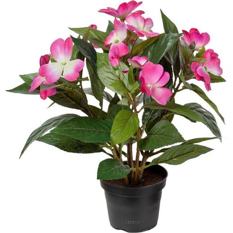 Grande Violette Africaine artificielle en pot, H 30 cm Rose - couleur: Rose