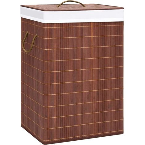 Panier à linge en bambou double couche, 72 litres (1/5)