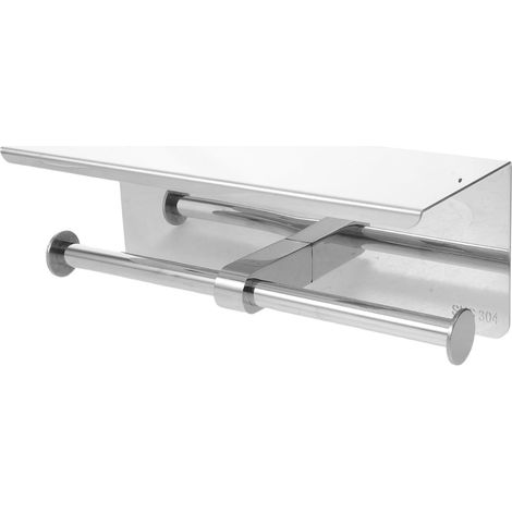 OUNONA Porte-papier toilette double avec étagère pour téléphone (1/5)