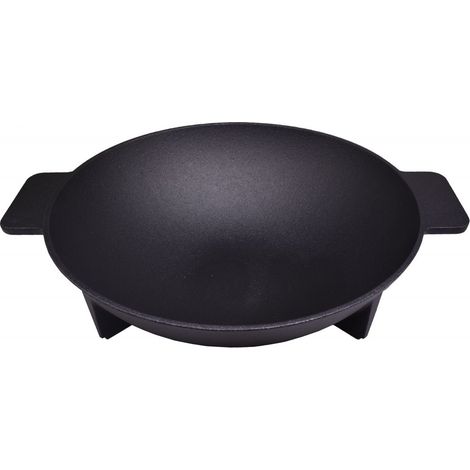 Primaster Wokpfanne Ø 34 cm Gusseisen Gusseisenwok Grillwok