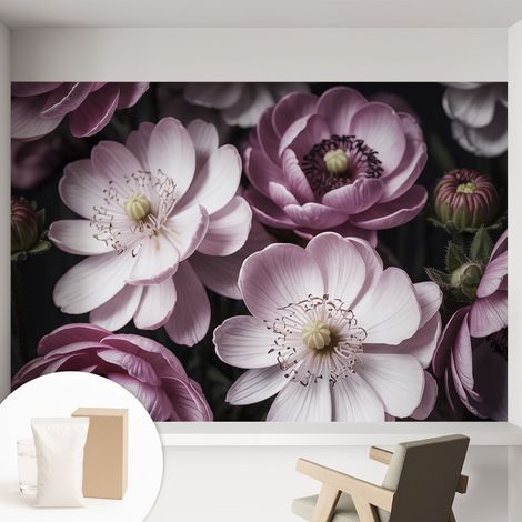 Carta Da Parati - Mural - Con Sala Da Pranzo - Camera Da Letto - Cameretta - Con Colla Gratuita Eleganza floreale 152x104 cm (1/5)