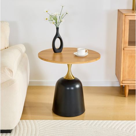 Beistelltisch rund mit Metallgestell in Holzoptik OKMYHOME (1/5)