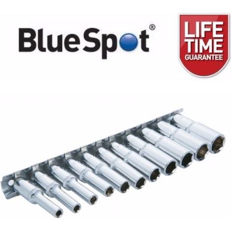 BlueSpot Metric Deep Socket Set/ Long Reach Sockets On Rail 1/4" Drive 4-13mm (1/3)