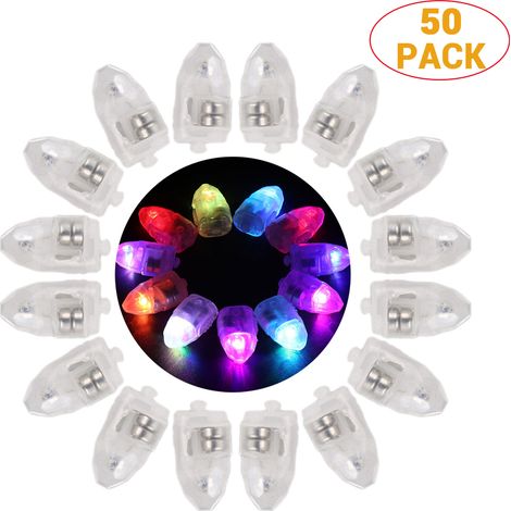 Lot de 50 mini lampes LED blanches pour décoration de fête, ballons, lampions en papier, mariages et festivals. (1/5)