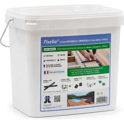 Sistema di fissaggio invisibile per tavole da decking - fixego - JOUPLAST -