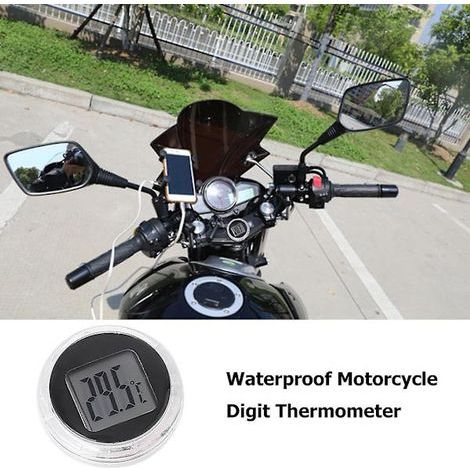 Mini thermomètre pour moto, autocollant étanche, horloge de fixation pour moto (1/4)