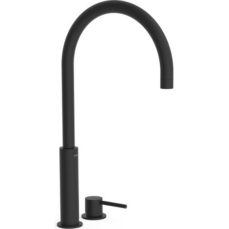 Lavabo mitigeur haut sur gorge Noir Mat STUDY - TRES 26110502NM (1/2)