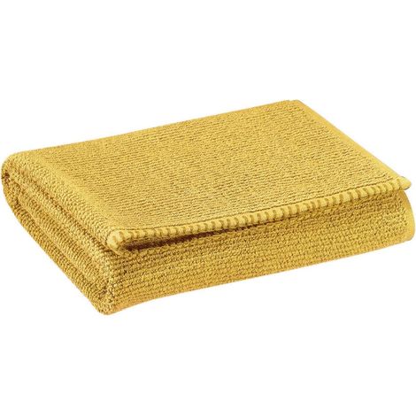 Drap de Bain 100% Coton Éponge Grain de Riz Absorbant Coloris Curry 90 x 150 cm - PANGIVO (1/2)