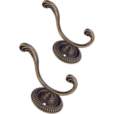 Patère - Vintage - Bronze - 6 PCS - Alliage de zinc - Design double crochet Bronze Multicolore PATERE (1/4)