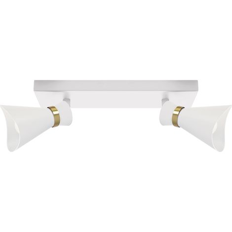 Plafoniera/applique Loreta Struhm rettangolare bianco oro 2xE14