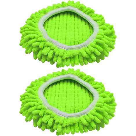 2 têtes de rechange pour balai à franges en microfibre, tête de rechange pour balai à franges rotatif triangulaire (1/5)