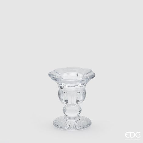 EDG Enzo De Gasperi Portacandela Tulipano H10 D9 Natural Trasparente
