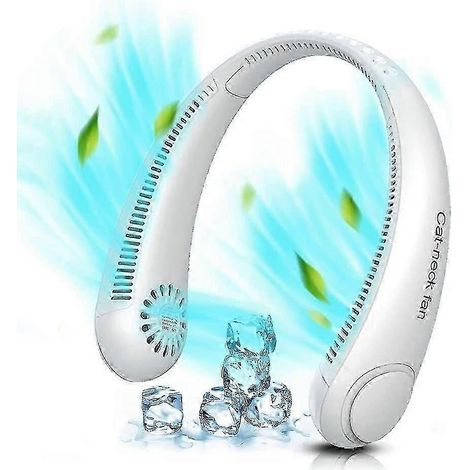 Ventilateur de cou portable, sans pales et mains libres, alimenté par une batterie de 4000 mAh, rechargeable.-AquaForge
