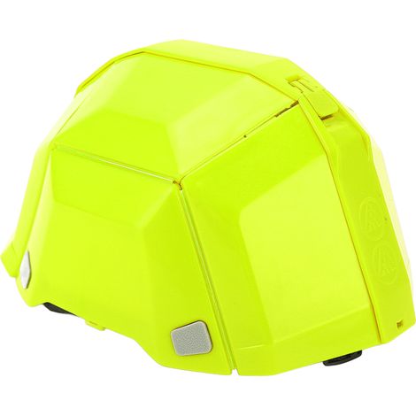 Casque de sécurité pliable vert, casque protecteur compact pour travaux intensifs, coque résistante, modèle dépliable rapide, équipement de secours et sports outdoor, taille ajustable, portable. (1/5)