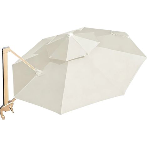 Telo per ombrellone, impermeabile, in materiale resistente, bianco crema, rotondo, singolo, 3,5 m (1/2)
