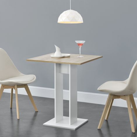 Tavolo Quadrato Lindesnes da Cucina Pranzo Bar 65 x 65 x 78 cm - Effetto Rovere / Bianco [en.casa] (1/5)