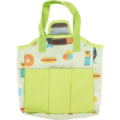Sac fourre-tout de jardinage pour enfants, sac fourre-tout coloré en tissu Oxford à motifs de dessins animés avec fermeture auto-agrippante, sac de rangement portable pour outils de jardinage (1/5)