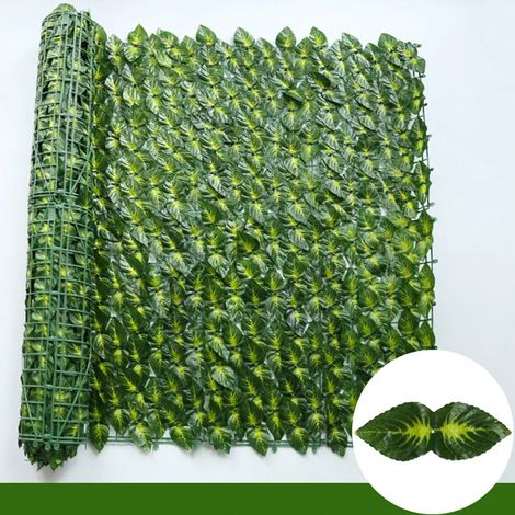(Périlla verte, 50 x 100 cm) Panneaux de haie artificielle en lierre, fausses plantes vertes, brise-vue pour la décoration de votre maison, cour ou jardin extérieur (1/4)