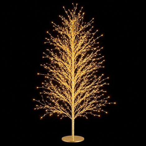 Albero di Natale luminoso oro 180 cm con 2000 LED e timer