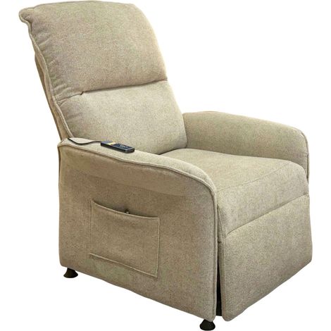 Sillón Reclinable Modelo Thai Estilo Contemporáneo en Color Beige con 2 Motores y Mando Control 82x102x84 cm (1/3)