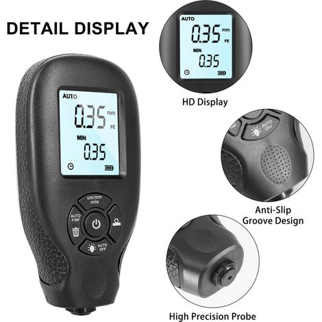 Misuratore di spessore della vernice Eosnow, per rivestimenti automobilistici, da 0 a 2000 µm, digitale, con schermo LCD. (1/3)