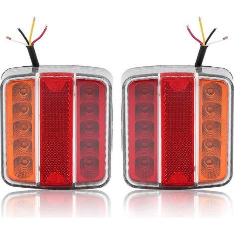 2er-Pack 12V LED-Rückleuchten für Anhänger und LKW, 18-teilige LED-Rückleuchten, Bremsleuchten hinten mit wasserdichter Bremsleuchte, Kennzeichenbeleuchtung für Anhänger (1/4)